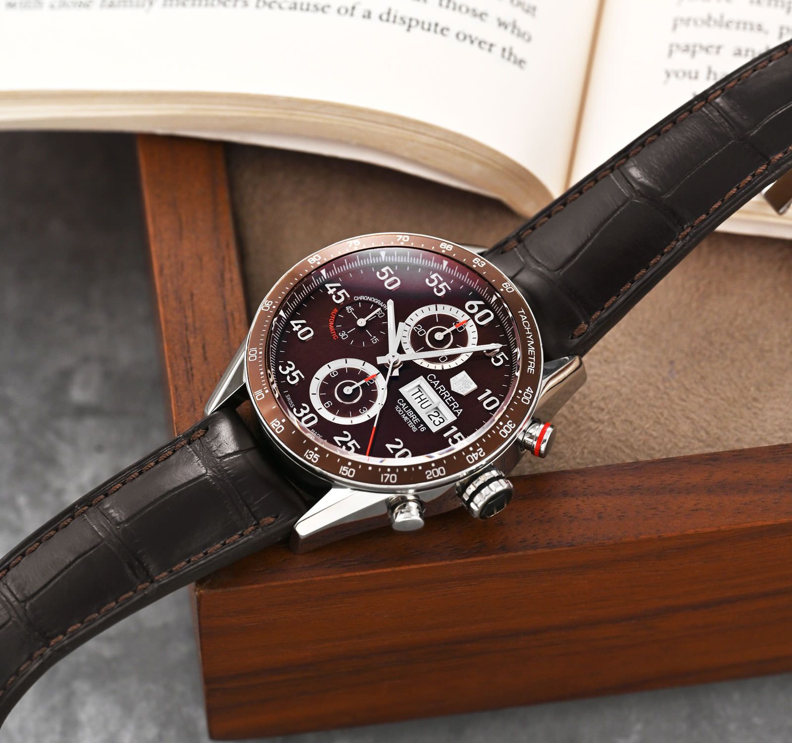 Pre-Owned TAG Heuer Carrera Men Watch in Brown Colour Dial