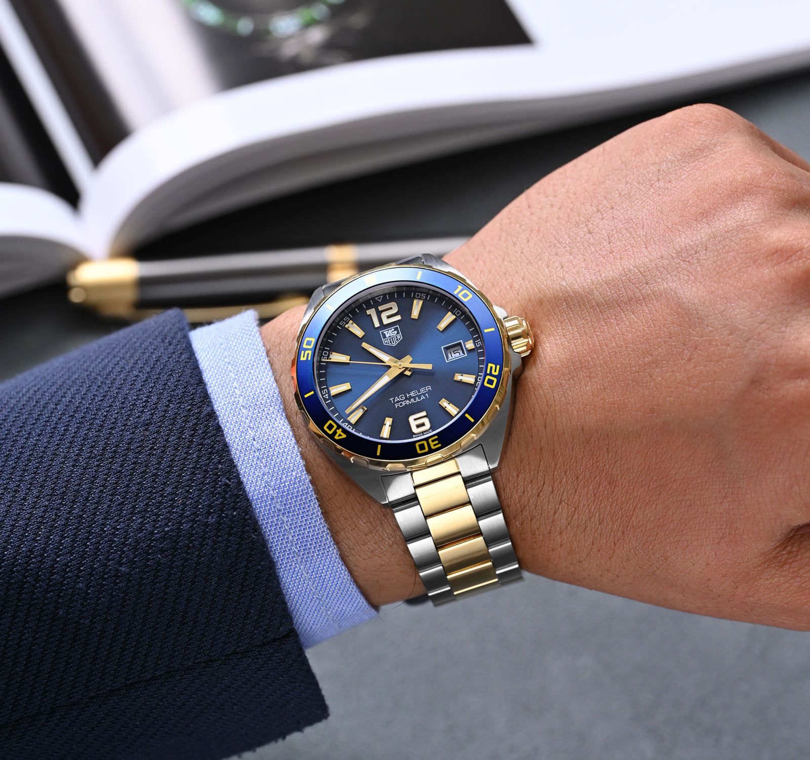 TAG Heuer Formula 1 Steel & Gold Watch - 41mm Blue Dial on 3