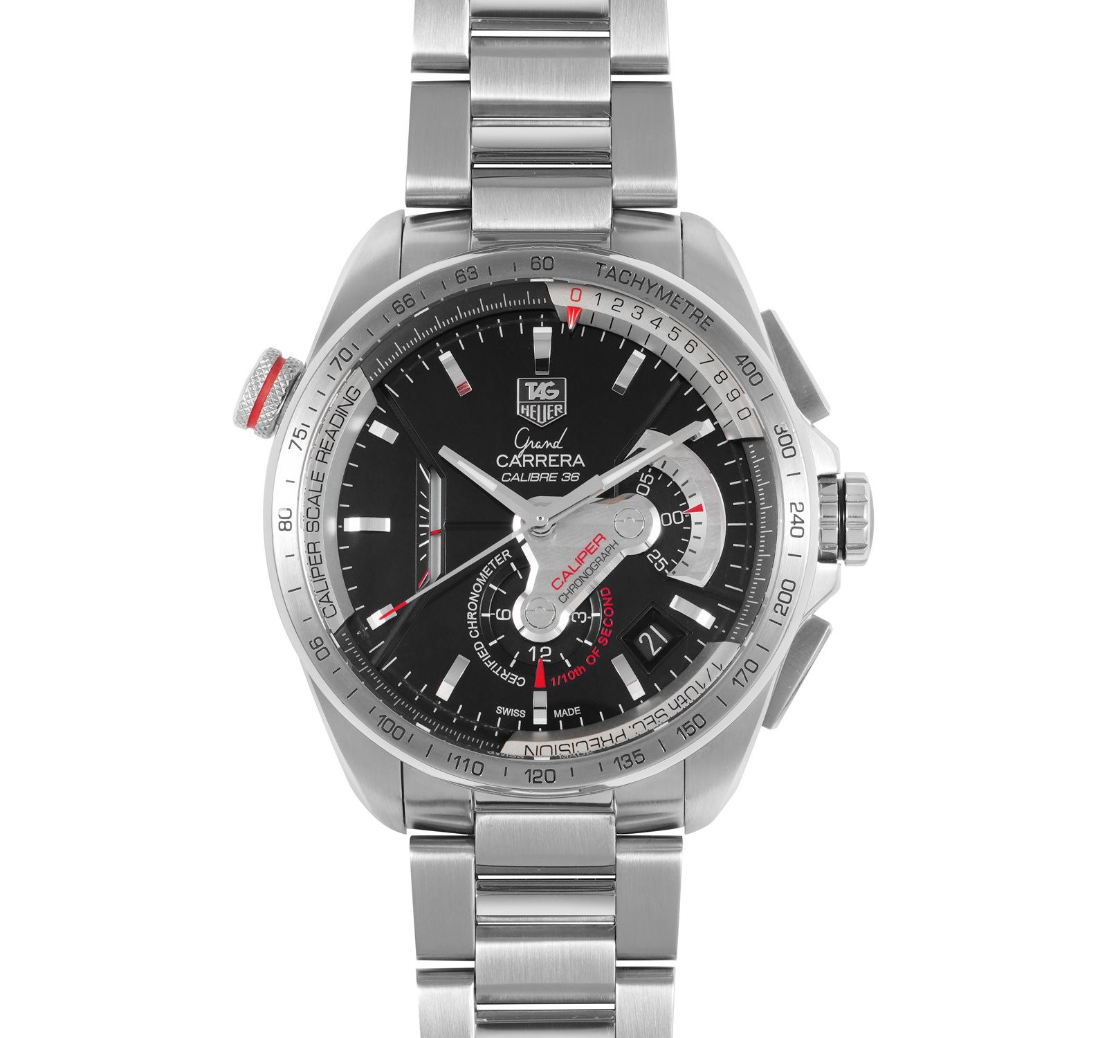 Pre-Owned TAG Heuer Grand Carrera Men Watch in Black Colour Dial