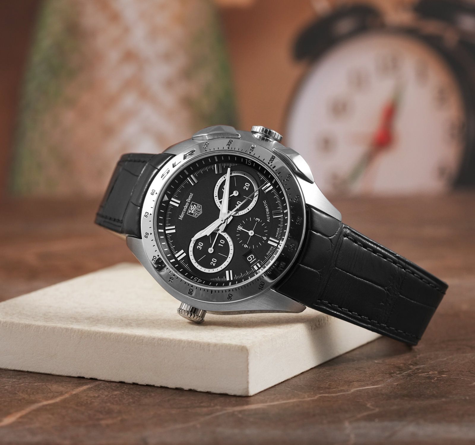 Pre-Owned TAG Heuer SLR Men Watch in Black Colour Dial