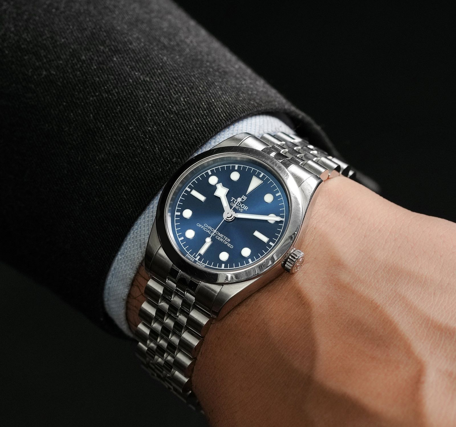 Pre-Owned Tudor Black Bay Unisex Watch in Blue Colour Dial