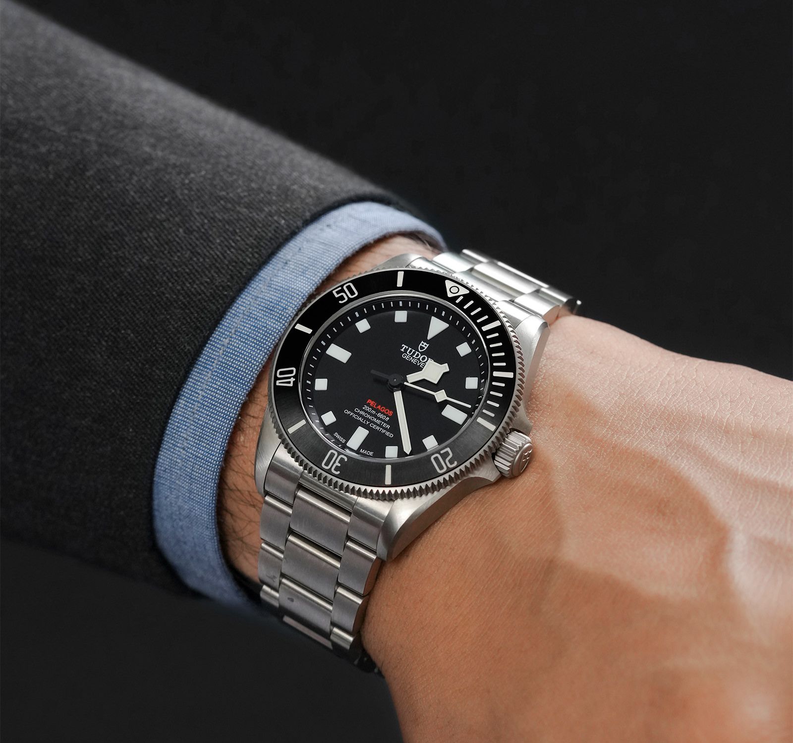 Pre-Owned Tudor Pelagos Men Watch in Black Colour Dial