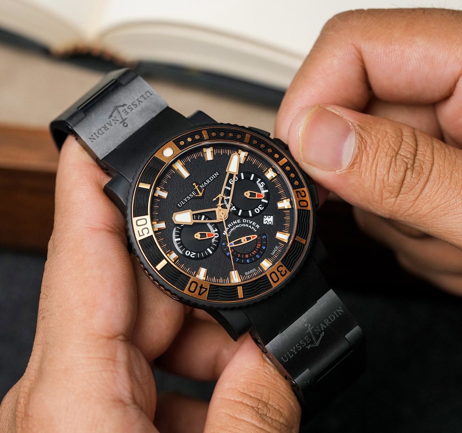 Pre-Owned Ulysse Nardin Marine Men Watch in Black Colour Dial