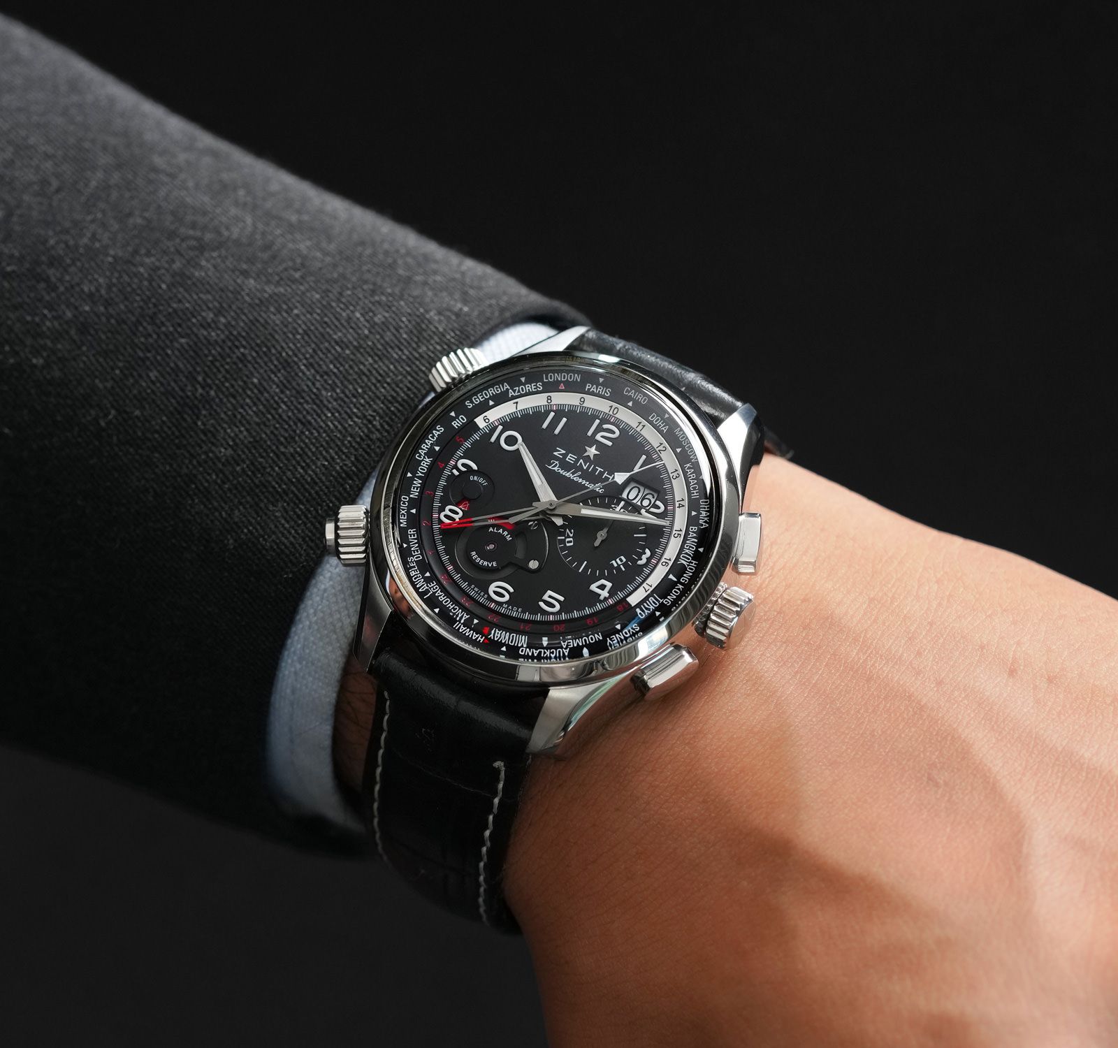 Pre-Owned Zenith Pilot Men Watch in Black Colour Dial