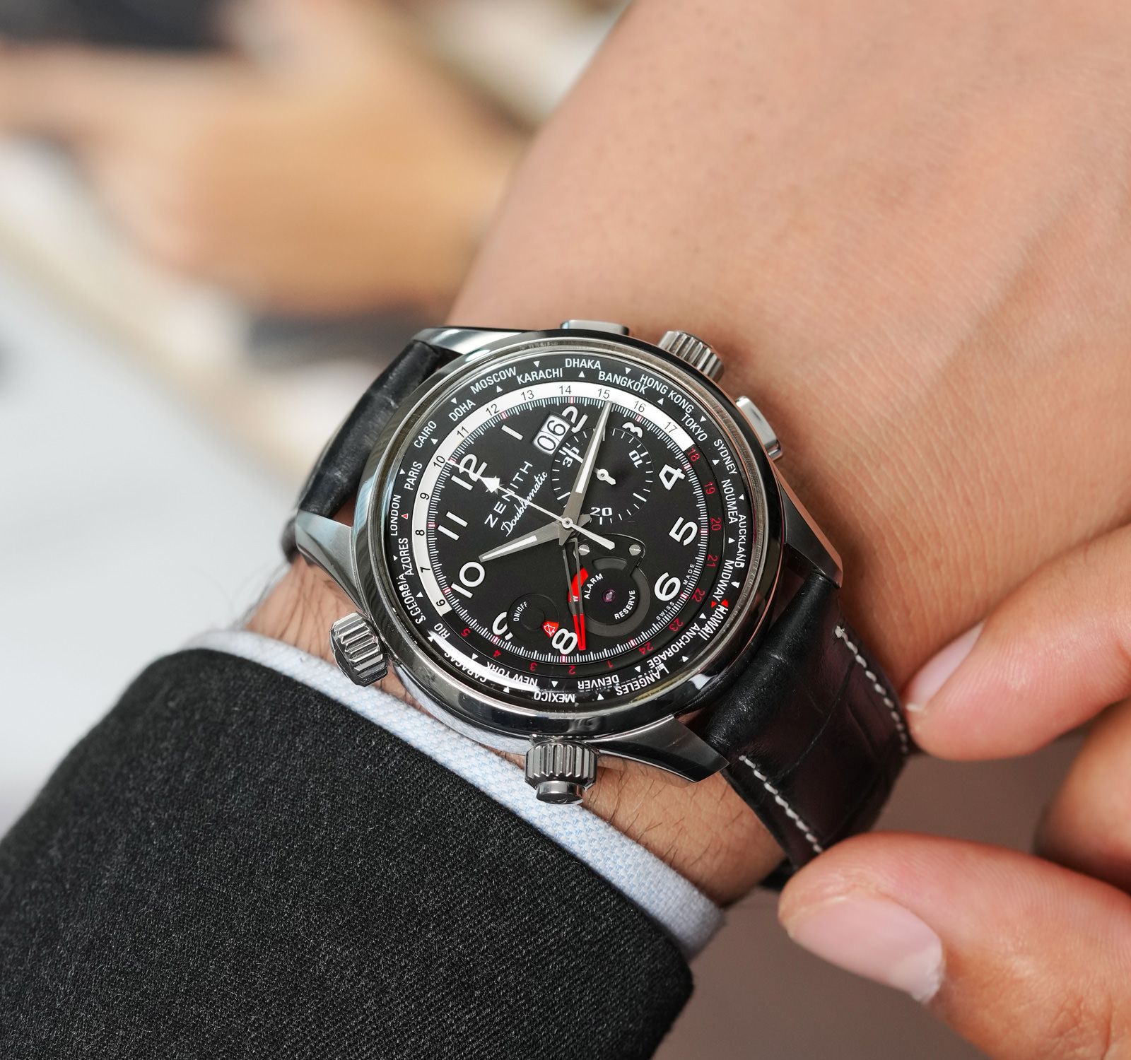 Pre-Owned Zenith Pilot Men Watch in Black Colour Dial