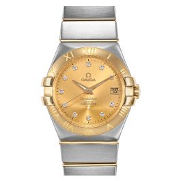 Pre-Owned Omega Constellation Men Watch in Yellow Colour Dial