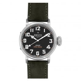 Pre-Owned Zenith Pilot Men Watch in Black Colour Dial