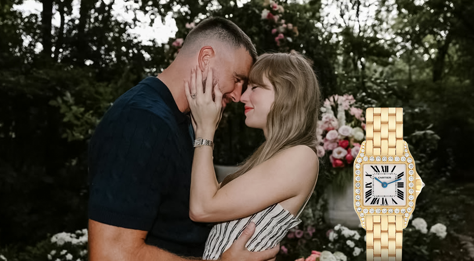 Taylor Swift’s Engagement Moment Perfectly Paired With Cartier Santos Demoiselle