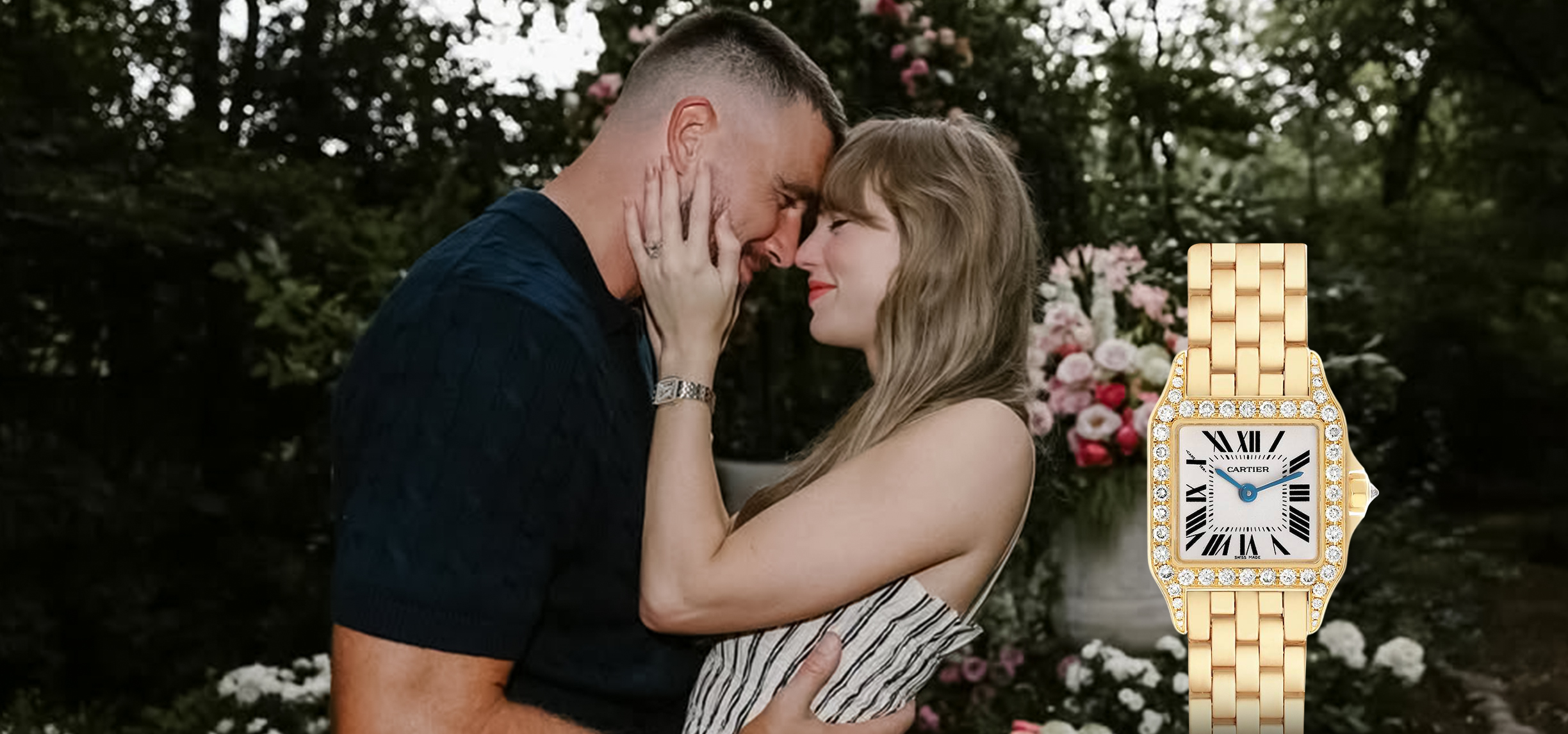 Taylor Swift’s Engagement Moment Perfectly Paired With Cartier Santos Demoiselle
