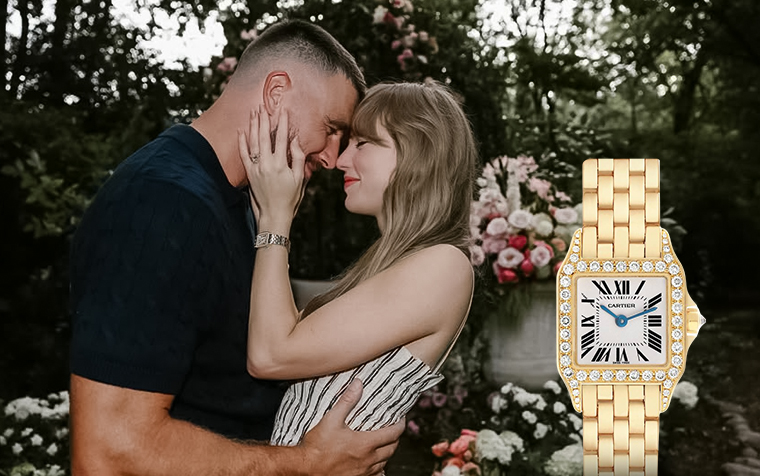 Taylor Swift’s Engagement Moment Perfectly Paired With Cartier Santos Demoiselle