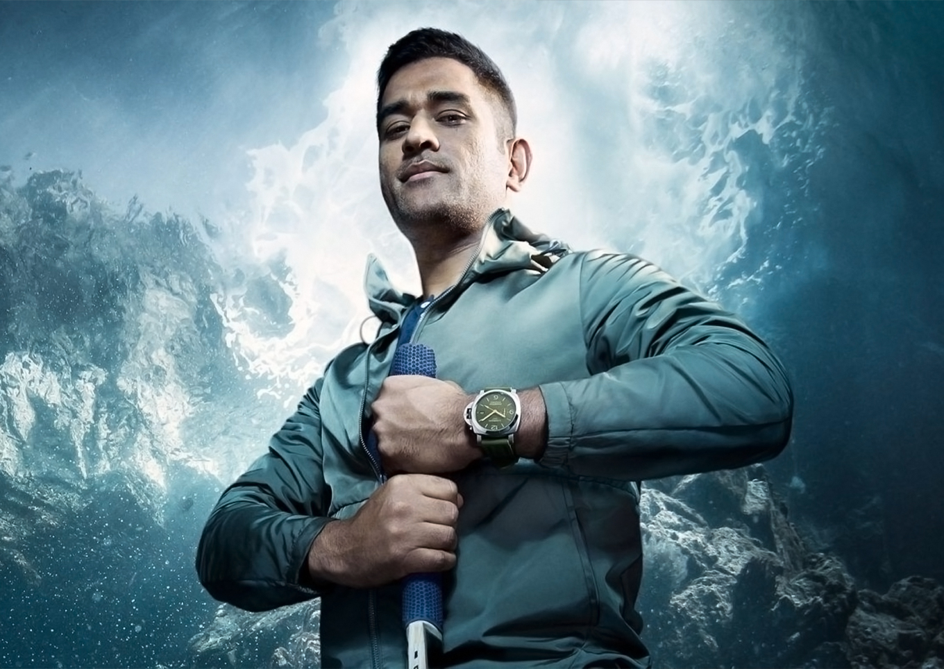 Panerai brand ambassador, Dhoni with Panerai Luminor