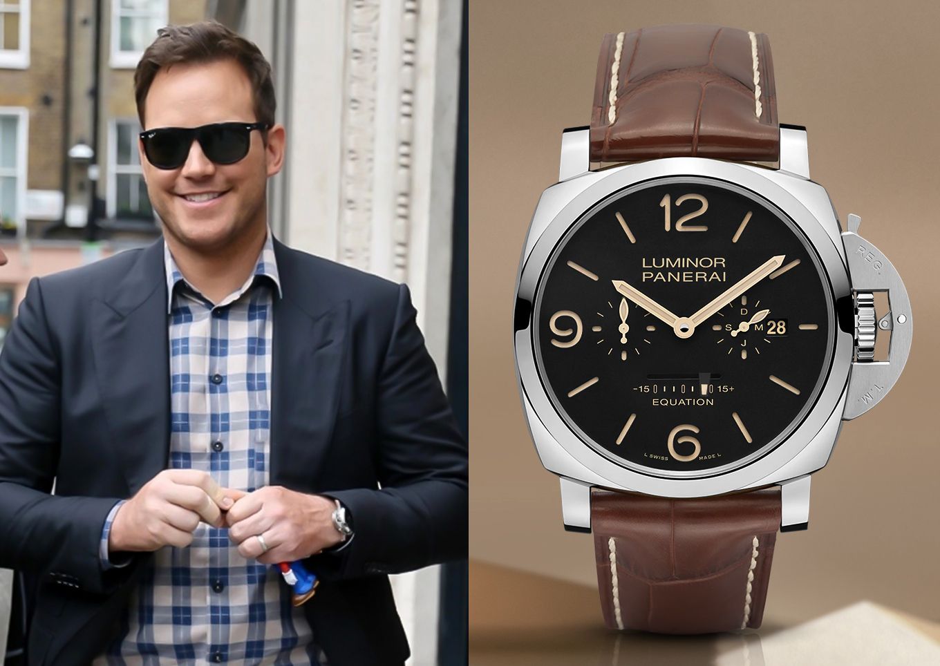 Chris Pratt in Panerai Luminor 1950 Equation of Time