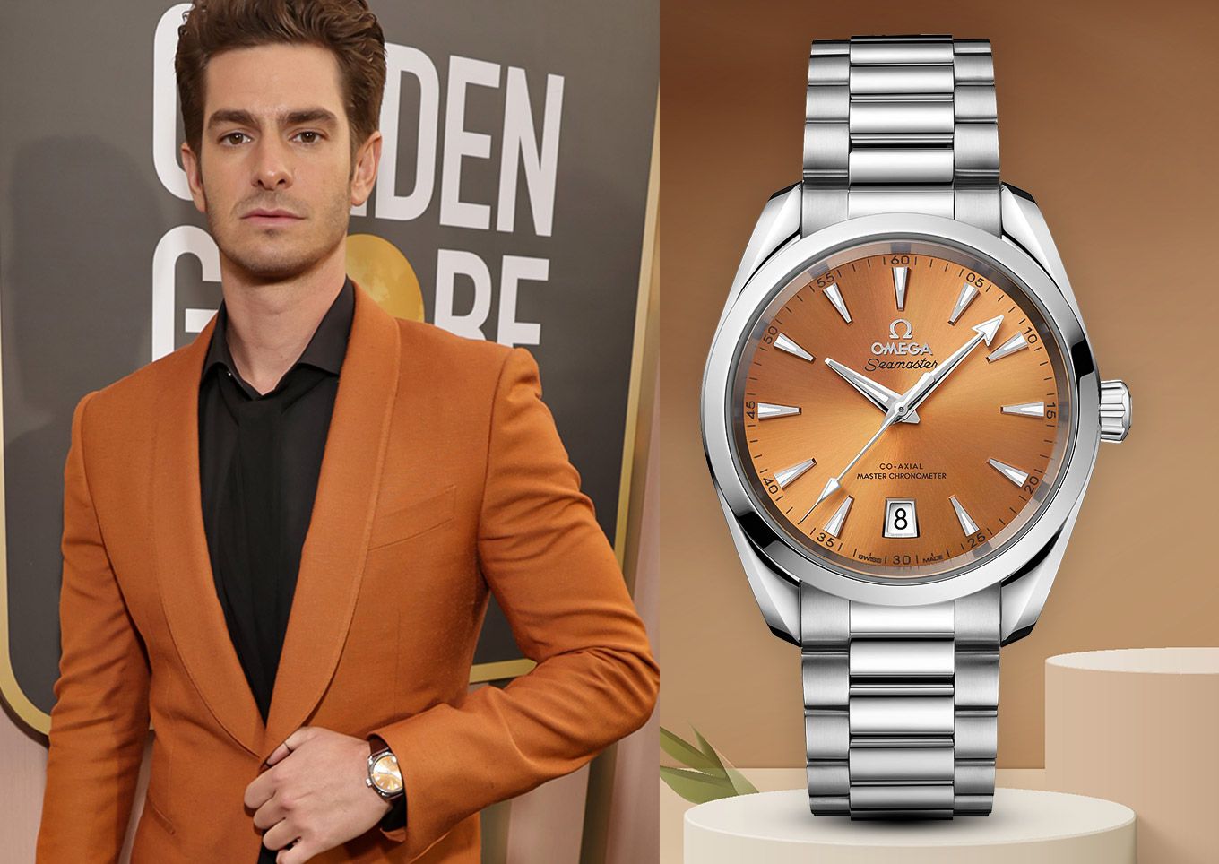 Andrew Garfield in Omega De Ville Prestige