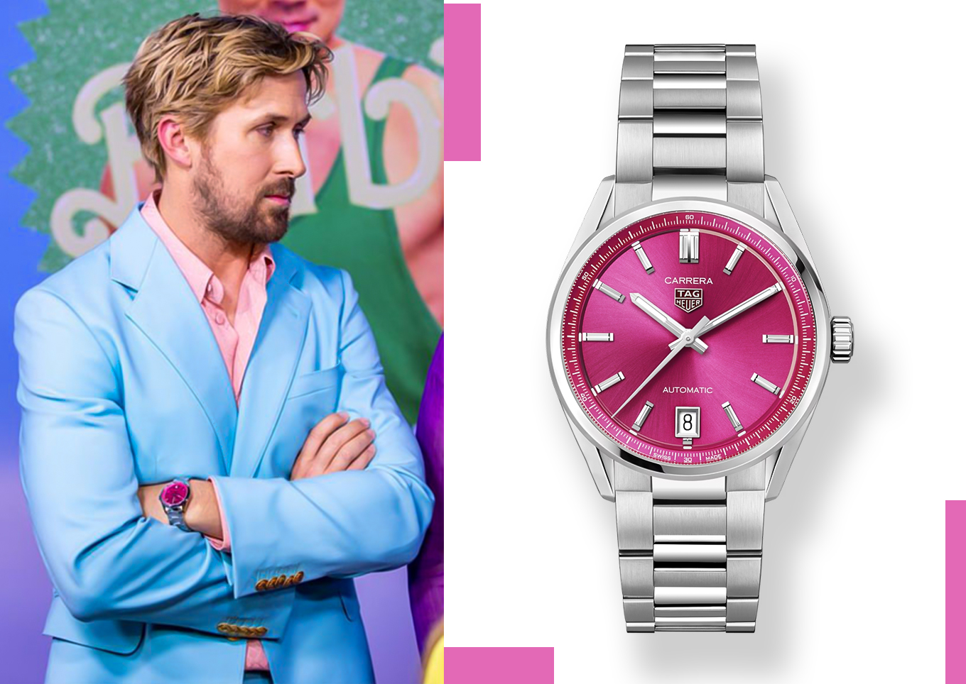 Ryan Gosling wearing the TAG Heuer Carrera Date WBN2313.BA0001