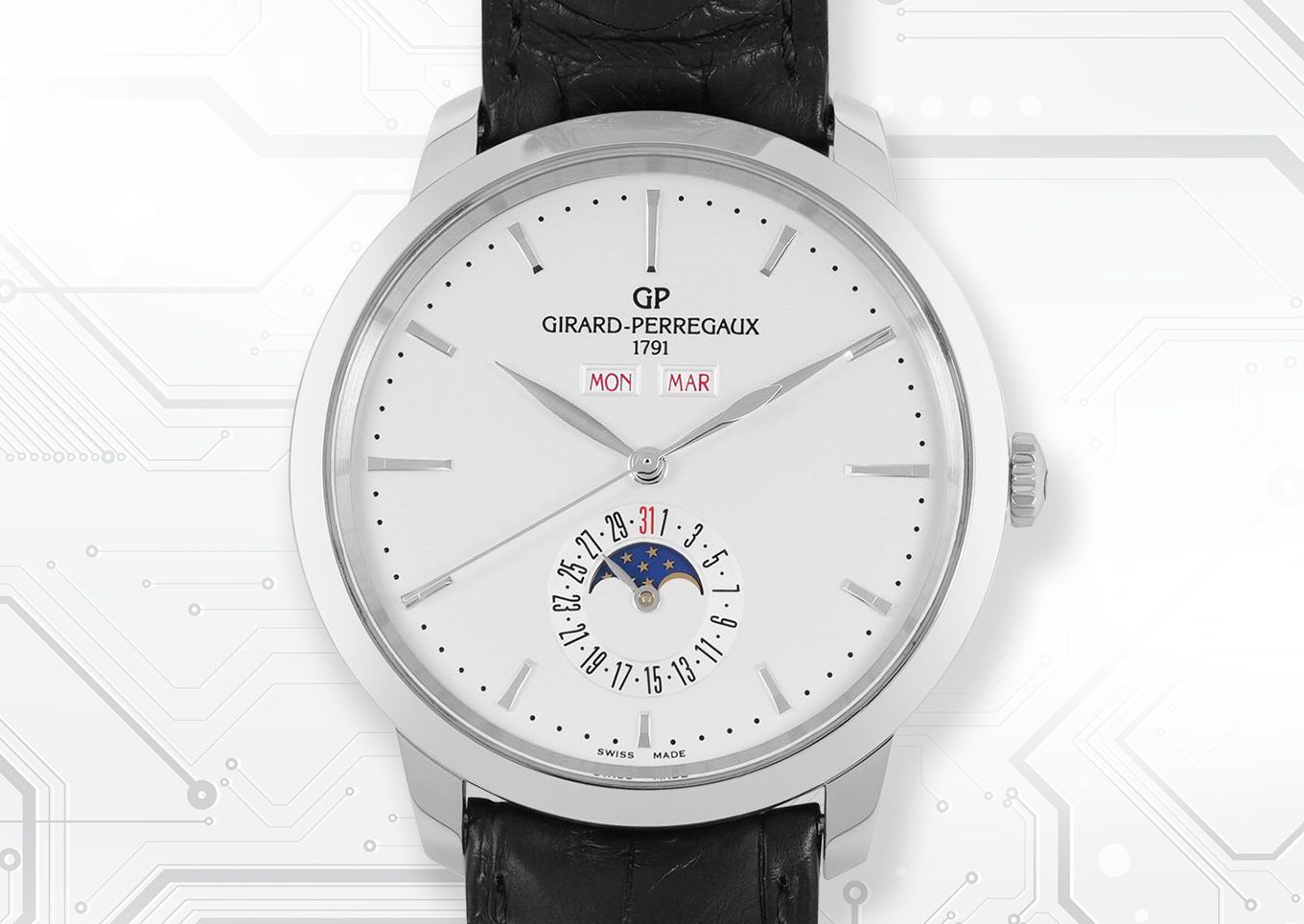 Girard-Perregaux 1966 Full Calendar in Steel, reference 49535-11-131-BB60