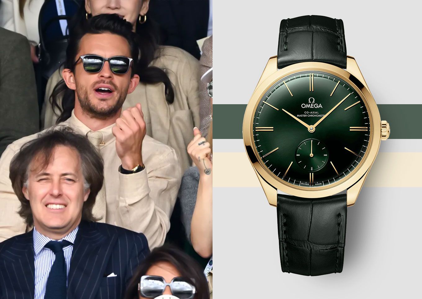 Jonathan Bailey Wearing Omega De Ville Trésor for Wimbledon 2023