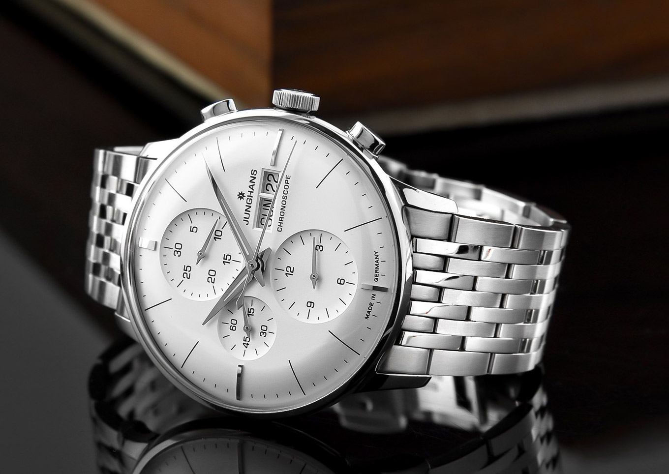 Junghans Meister Chronoscope automatic watch in steel