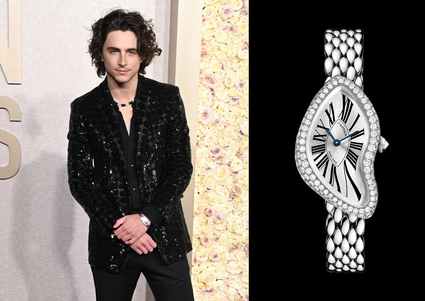 Timothée Chalamet in Cartier Crash