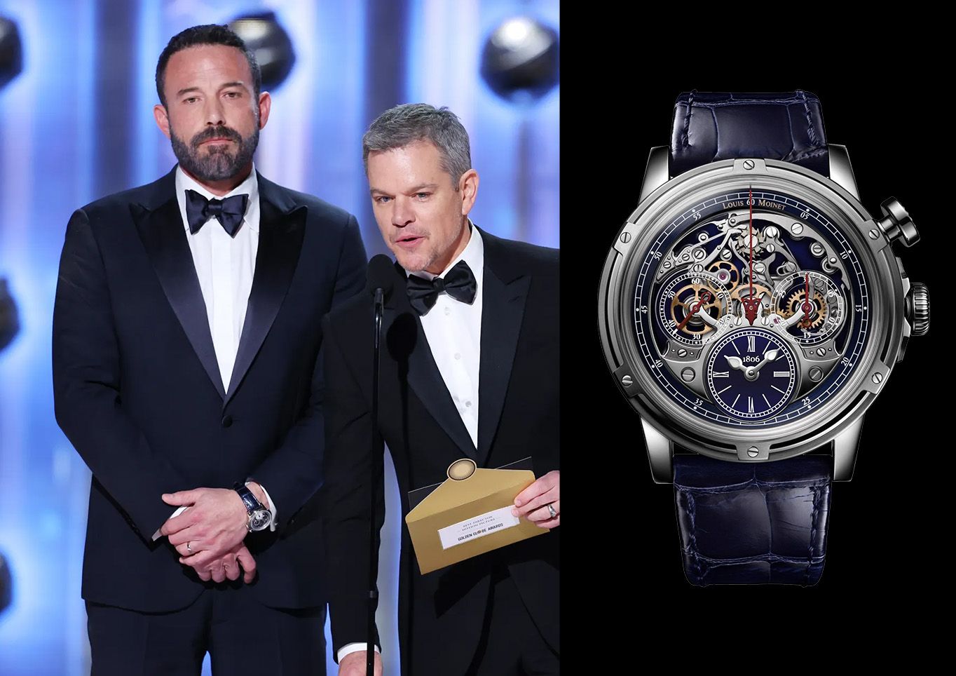 Ben Affleck in Louis Moinet Memoris Monopusher Chronograph