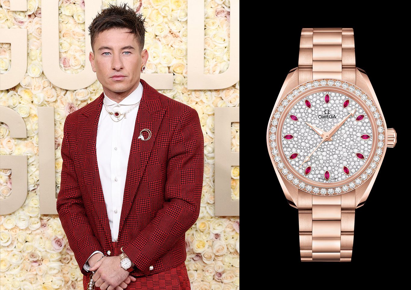 Barry Keoghan in 34mm Omega Seamaster Aqua Terra in 18K Sedna™ gold