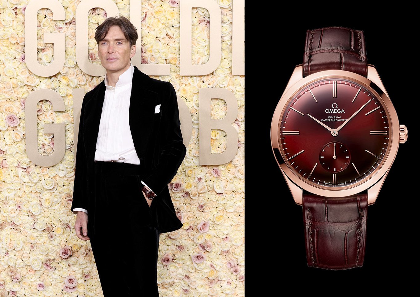 Cillian Murphy chose Omega De Ville Tresor for the Golden Globes 2024