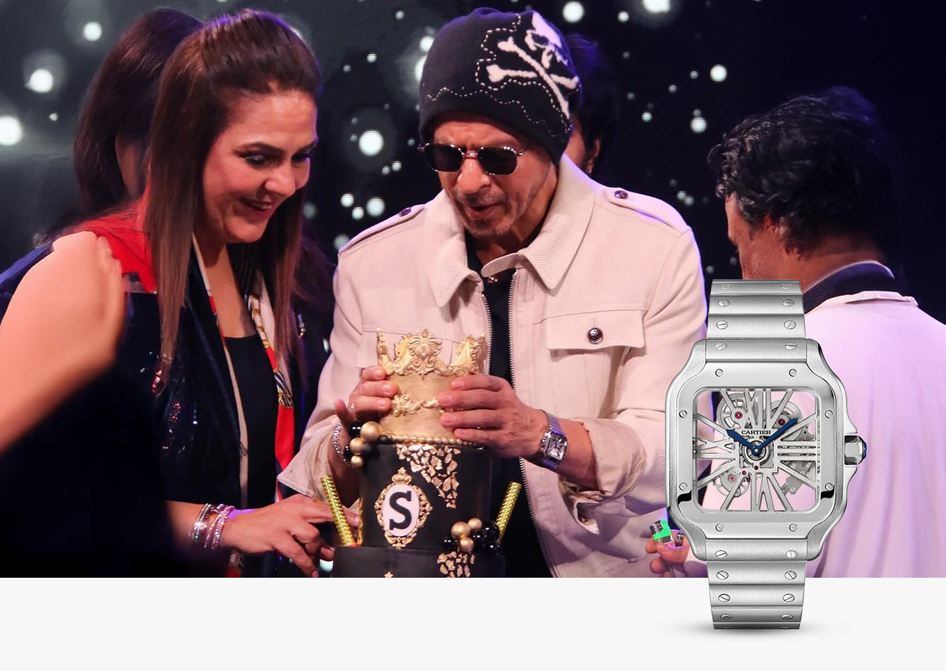 Cartier Santos Skeleton watch worn by Shah Rukh Khan