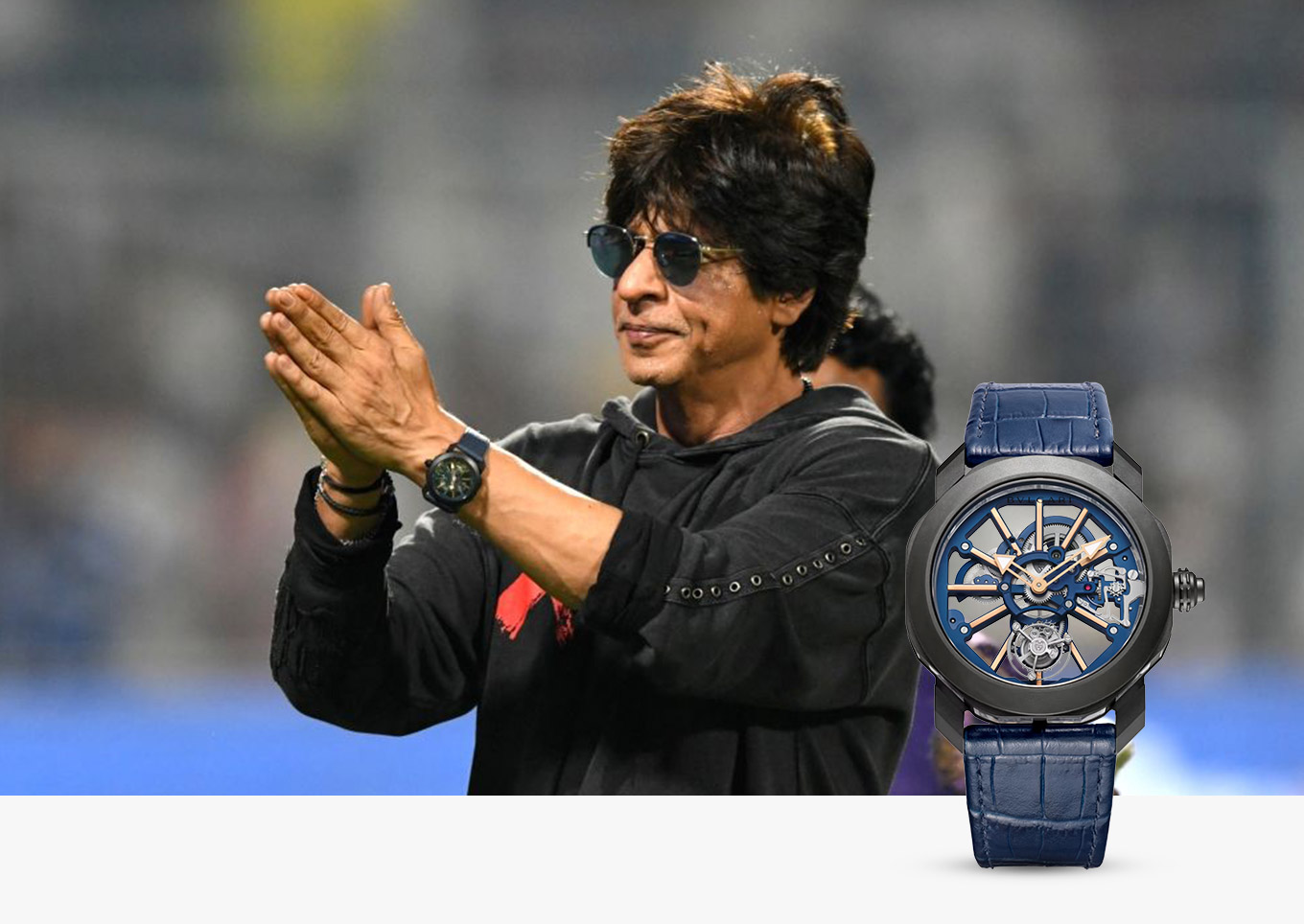 Shah Rukh Khan spotted wearing the BVLGARI Octo Roma Tourbillon Sapphire