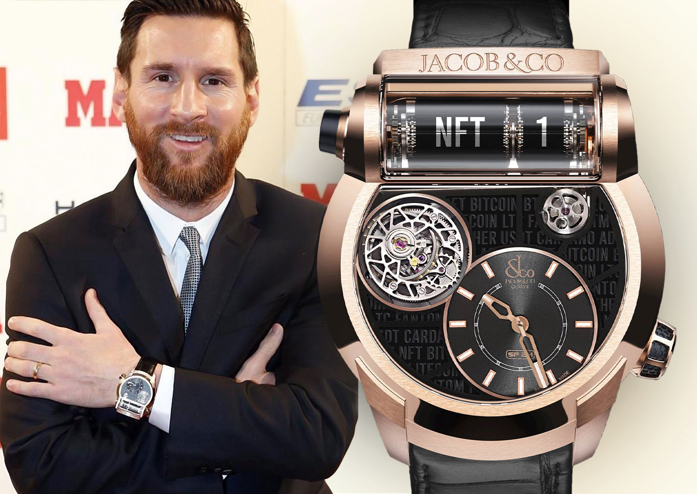 Messi with Jacob & Co. Epic SF24 Tourbillon Watch