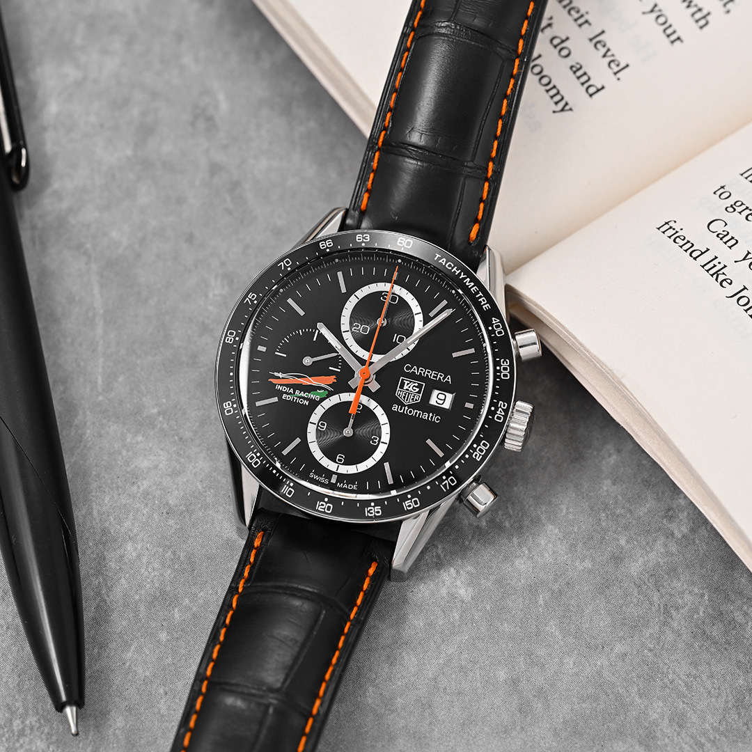 TAG Heuer Carrera Automatic with black leather strap