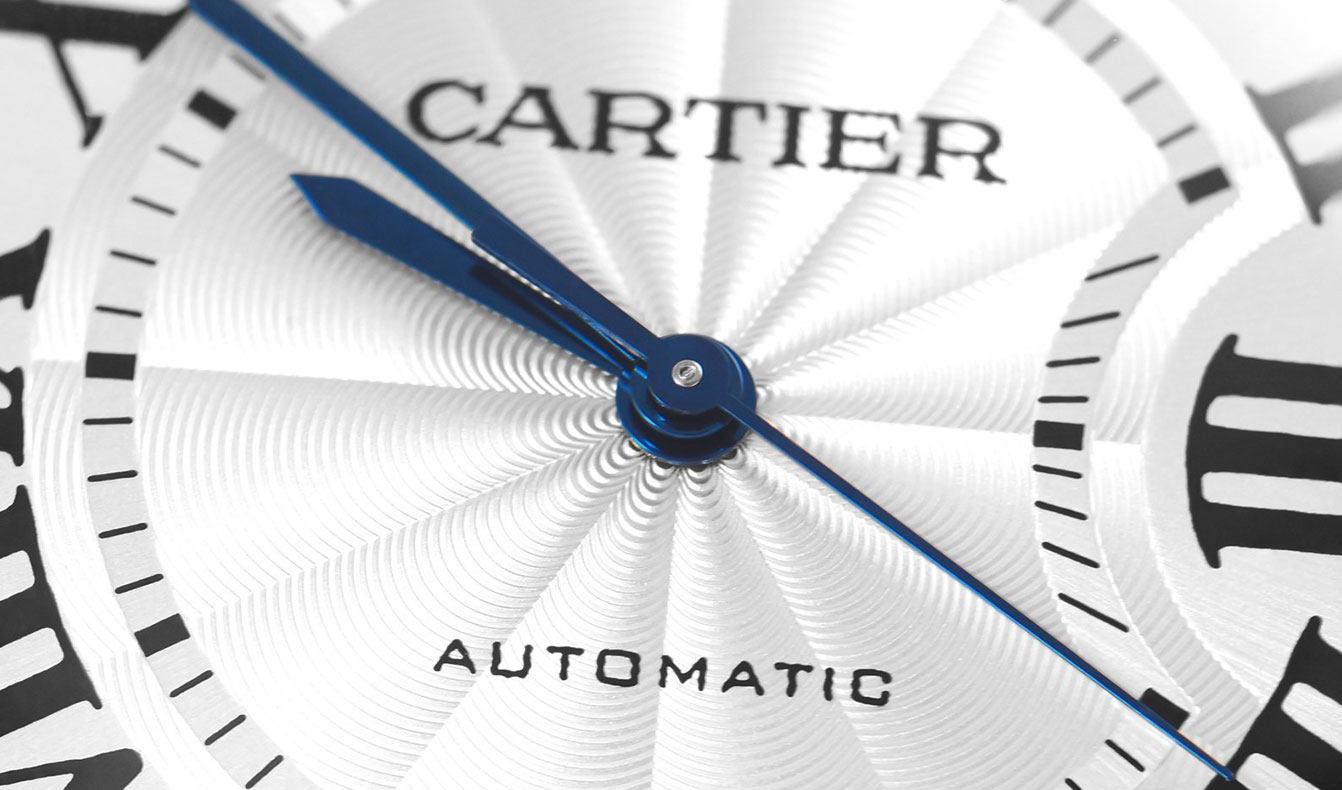 Cartier Ballon Bleu watch with Guilloché dial